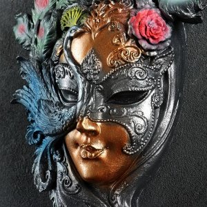 Венецианская маска "Павлин" цветной, 35см