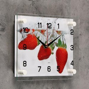 Часы настенные, серия: Кухня, "Клубника", 20х26 см микс