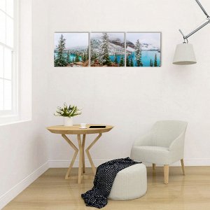 Модульная картина "Горное озеро" (3-35х35) 35х105 см