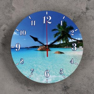 Часы настенные, серия: Море, "Райский остров", 24 см