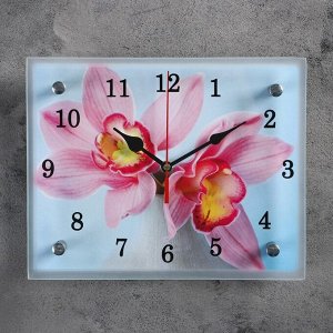 Часы настенные, серия: Цветы, "Цветы в вазе", дискретный ход, 20х25  см, микс