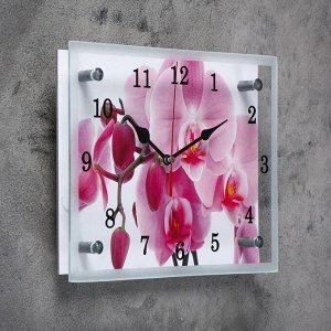 Часы настенные, серия: Цветы, "Орхидея",20х25  см, микс