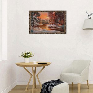 Картина "Домик зимой" 68х108 см