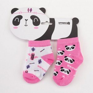 Набор носков Крошка Я "Панда", 2 пары, 10-12 см