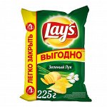 Картофельные чипсы Lay&#039;s Молодой зеленый лук 225г
