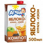 Напиток сокосодержащий Агуша Курага-Изюм-Яблоко 500мл с 3 лет