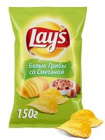 Картофельные чипсы Lay&#039;s Грибы со сметаной 150г