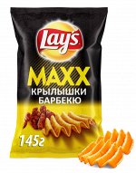 Картофельные чипсы Lay&#039;s MAXX Куриные крылышки барбекю 145г