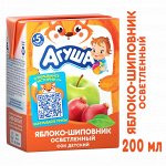 Сок детский Агуша Яблоко-Шиповник осветленный 200мл с 5 месяцев