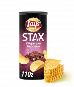 Картофельные чипсы Lay&#039;s Stax Ребрышки барбекю 110г
