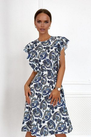 Платье Размер: 42 / 44 / 46 / 48
Красивое платье из легкого текстильного полотна.
Идеально по фигуре, очень красивая обработка рукава.
Сзади замок 50  см .
35 % вискоза 65 % полиэстер