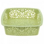 Корзина-сухарница пластмассовая &quot;Бабочки&quot; 24,5х24,5см h7,5см