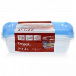 Контейнер для продуктов пластмассовый &quot;Трио&quot; 1,3л, 23х15х5см