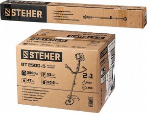 Бензокоса STEHER BT-2500-S бензокоса, 2.5 кВт / 3.3 л.с., 52 см3, разборная штанга

Преимущества
Легко справится как с густой травой, так и с кустарником
Удобно использовать на ровных участках и в тру