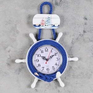 Часы настенные, серия: Море, "Штурвал", 25х23 см