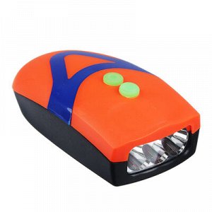 SILAPRO Фара-гудок велосипедная 3 режима, 3LED, пит.батар. (батар. не входят в компл) 3xААА