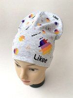Шапка трикотажная &quot;Like&quot; серого цвета