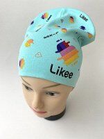 Шапка трикотажная &quot;Like&quot; бирюзового цвета