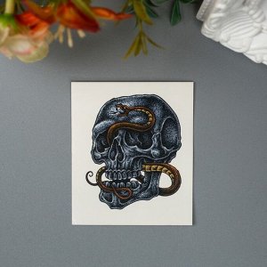 Татуировка на тело "Череп и змея" 4410670