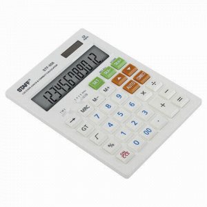 Калькулятор настольный STAFF STF-555-WHITE (205х154 мм), CORRECT, TAX, 12 разрядов, двойное питание, 250305