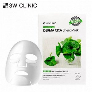 Тканевая маска с экстрактом центеллы 3W Clinic Essential Up Derma Cica Sheet Mask, ,