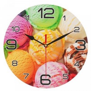 Часы настенные круглые "Мороженое радуга", 24 см микс