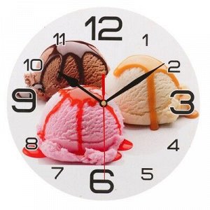 Часы настенные круглые "Мороженое", 24 см микс