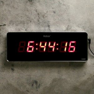 Часы настенные электронные, красные цифры, 35х3х13 см