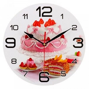 Часы настенные круглые "Свадебный торт", 24 см
