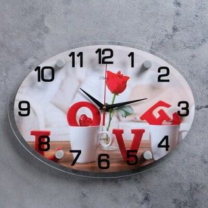 Часы настенные, серия: Люди, "LOVE", 24х34 см, микс
