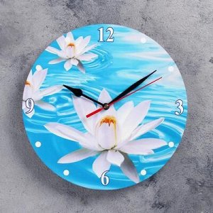 Часы настенные, серия: Цветы, "Кувшинка", 24 см