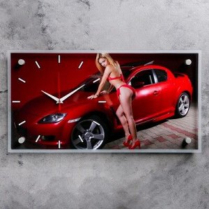 Часы настенные, серия: Транспорт, "Спорткар", 52х26 см