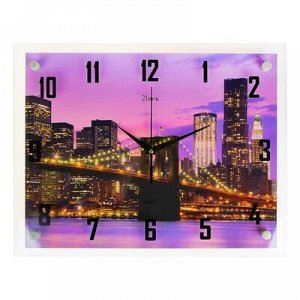 Часы настенные, серия: Город, "Ночной город и архитектура", 35х45 см, микс