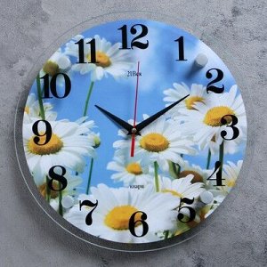 Часы настенные, серия: Цветы, "Ромашки", 30х30 см, микс
