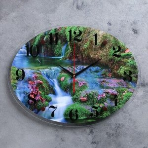 Часы настенные, серия: Природа, "Водопад" микс 35х46 см