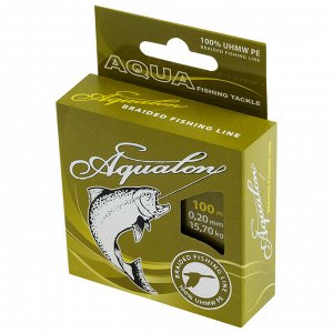 Леска плетёная Aqua Aqualon Olive, d=0,20 мм, 100 м, нагрузка 15,7 кг