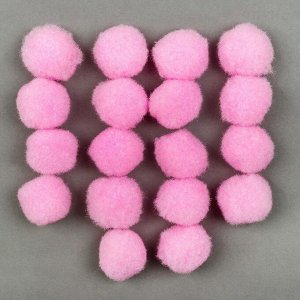 Набор текстильных деталей для декора «Бомбошки» 18 шт. набор, размер 1 шт: 2,5 см, цвет розовый