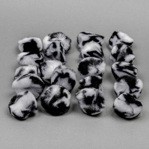 Набор деталей для декора «Бомбошки» набор 20 шт., размер 1 шт: 2,5 см, цвет чёрно-белый