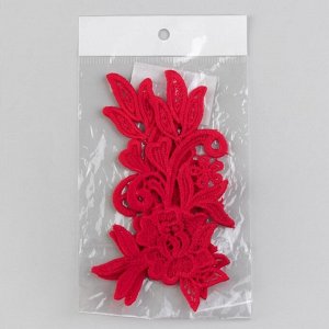 Аппликации пришивные «Лейсы», 15 * 8,5 см, пара, цвет красный