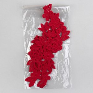 Аппликации пришивные «Лейсы», 24 * 7 см, пара, цвет красный