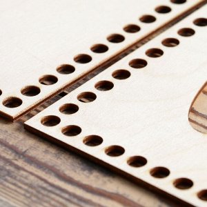 Набор заготовок для вязания салфетницы, донышко фанера 3 мм (2 в 1), 23?12 см, d=8мм