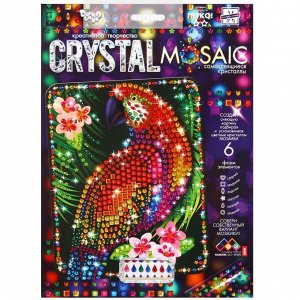 Набор для создания мозаики серии «CRYSTAL MOSAIC», на темном фоне, Попугай