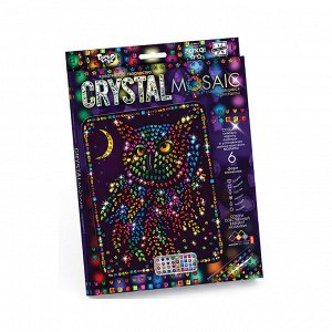 Набор для создания мозаики серии «CRYSTAL MOSAIC», на темном фоне, Сова