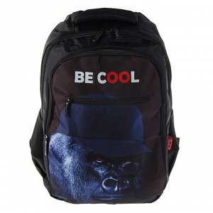 Рюкзак молодежный Hatber BASIC STYLE, 41 х 30 х 15, Be cool, чёрный