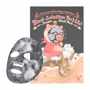 Elizavecca Маска для лица тканевая Witch Piggy Hell-Pore Black Solution Bubble Serum Mask Pack