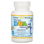 California Gold Nutrition, ДГК для детей в форме жевательных таблеток, 100% дикая арктическая треска, со вкусом клубники и лимона, 180 мягких таблеток из рыбного желатина