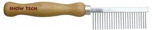 SHOW TECH Wooden Comb расческа для жесткой шерсти 18 см, с зубчиками 2,3 мм, частота 2 мм