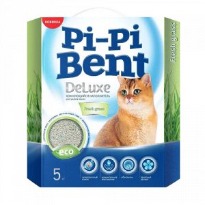 Pi-Pi Bent DeLuxe Наполнитель д/кош Комкующийся аромат травы 5кг