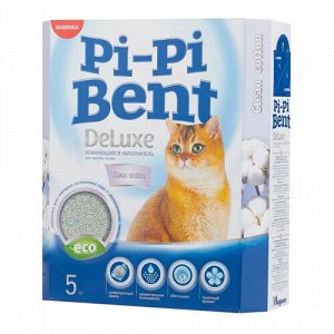 Pi-Pi Bent DeLuxe Наполнитель д/кош Комкующийся аромат хлопка 5кг