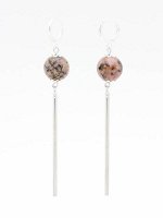 Серьги из родонита. 8522-18РД